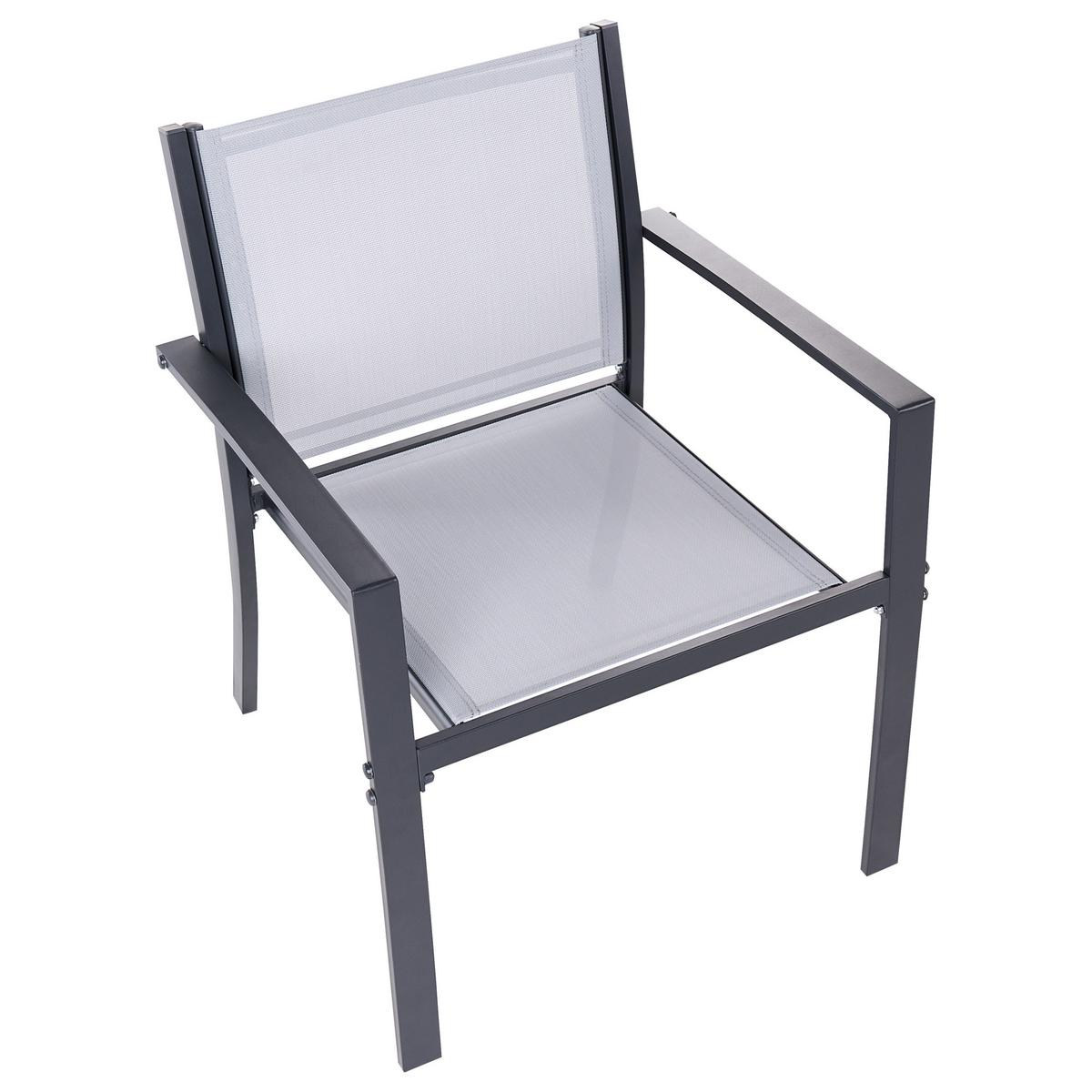 LOUNGE-SET mit Tisch 4-Sitzer TAVOLETO Grau Metall - Grau, Metall - Beliani