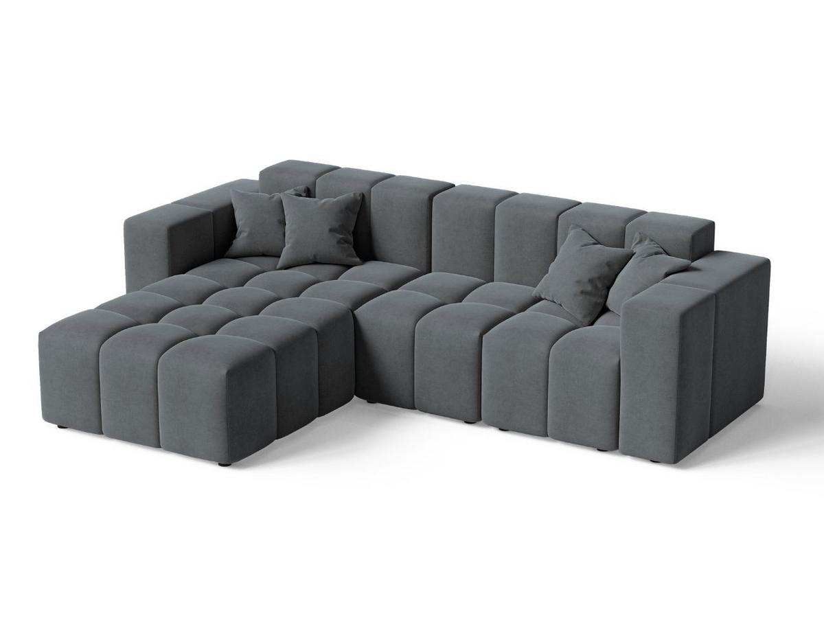 ECKSOFA Loppo Dunkelgrau Links - Dunkelgrau, Holz/Textil (265/180cm) - Graingold