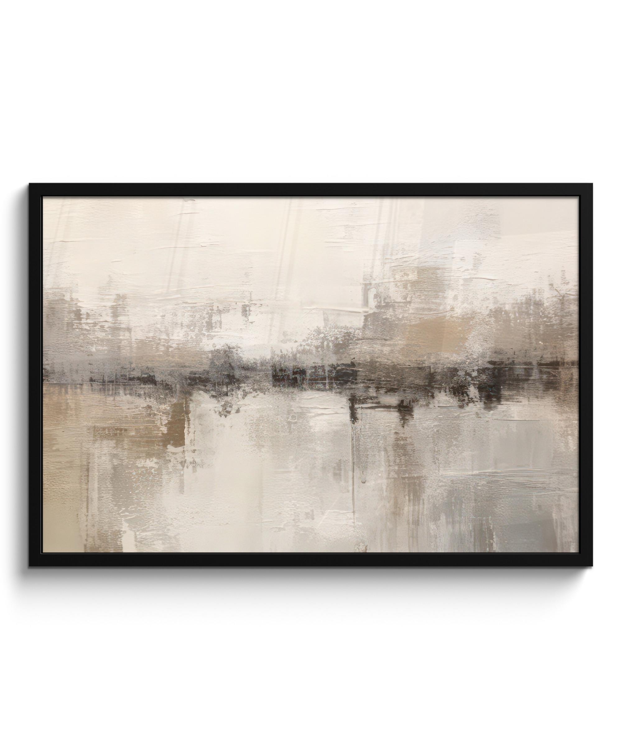 POSTER MIT RAHMENGERAHMTES BILD Moderne Kunst - Abstrakt - Beige 90x60 cm - Beige, Papier (90/60cm) - MuchoWow