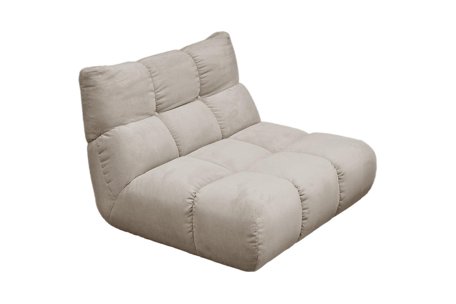 DREHSESSEL VIVIEN Beige Cord Drehbar (360°) - Beige/Schwarz, Kunststoff/Textil (112/85/108cm) - KAWOLA