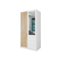 KLEIDERSCHRANK Bali Lux D2 - Weiß, Holzwerkstoff/Metall (100/200/58cm) - MIRJAN24