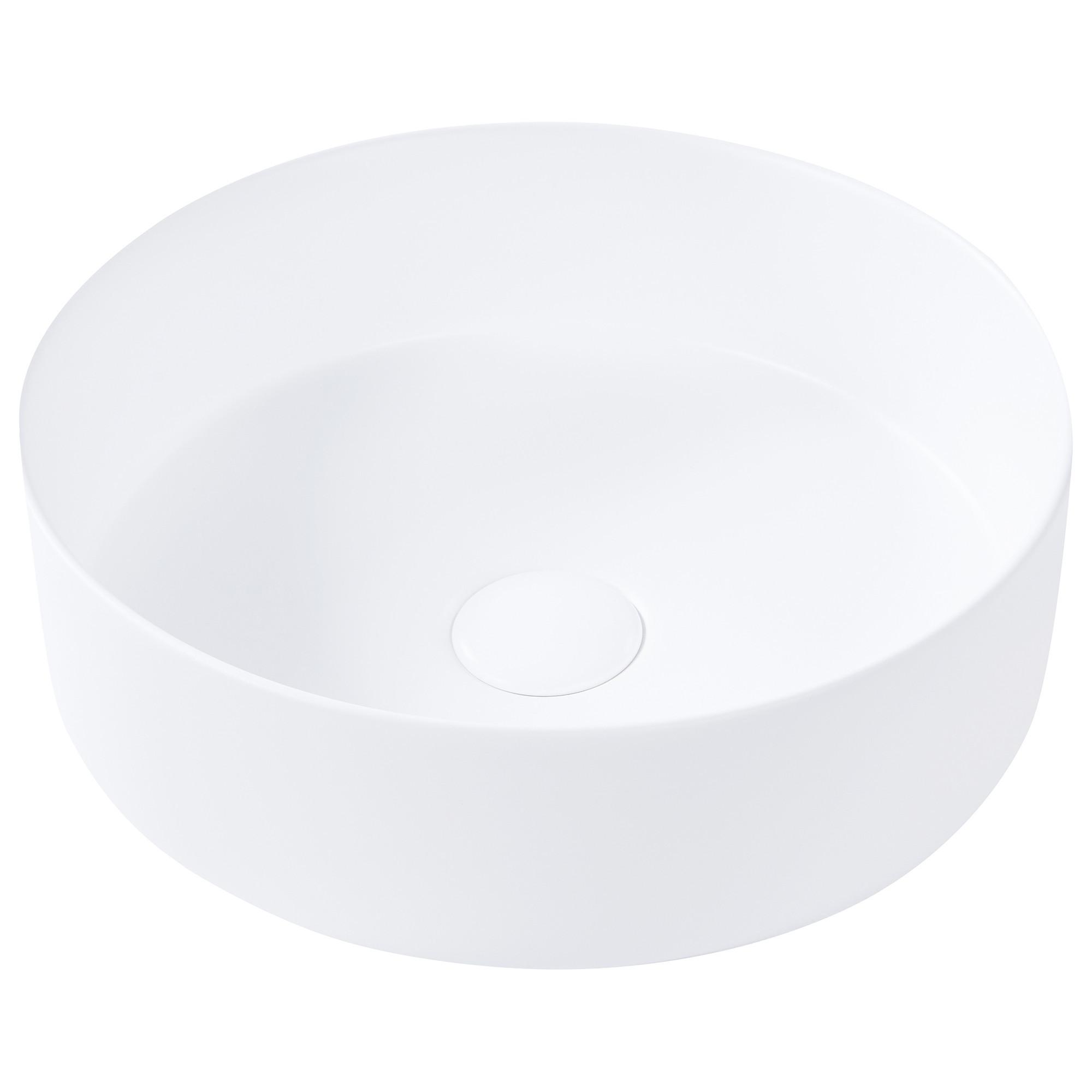 AUFSATZWASCHBECKEN Cremeweiß 36 cm Keramik Calig - Creme/Weiß, Keramik (36/12/36cm) - Beliani