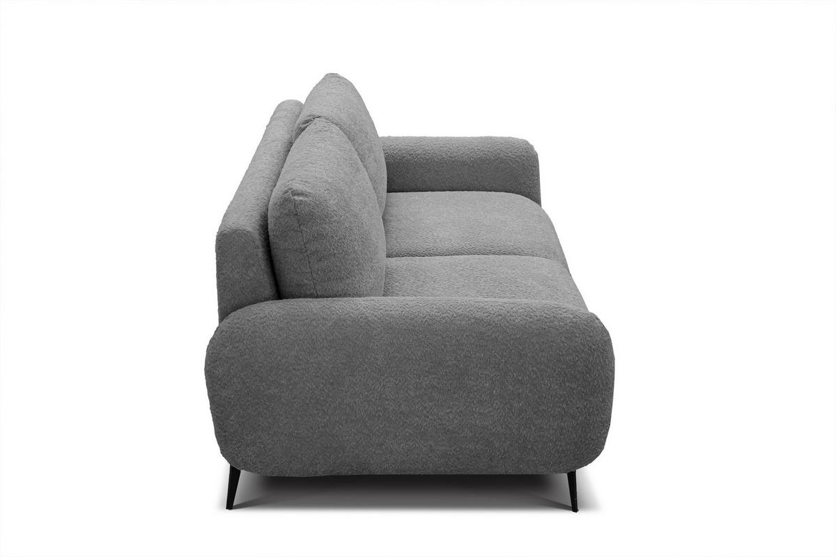 SOFA FEBE 3-Sitzer, grau - Schwarz/Grau, Holz/Textil (190/82/96cm) - Wozimo