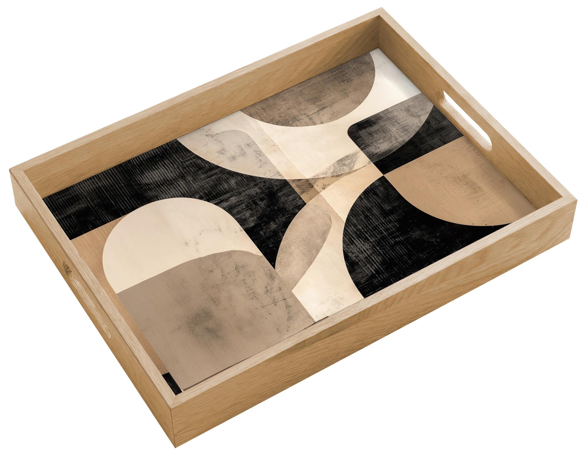 TABLETT Abstrakt - Formen - Modern - Beige 40x30 cm - Beige, Holz (40/5/5cm) - OnlyWow