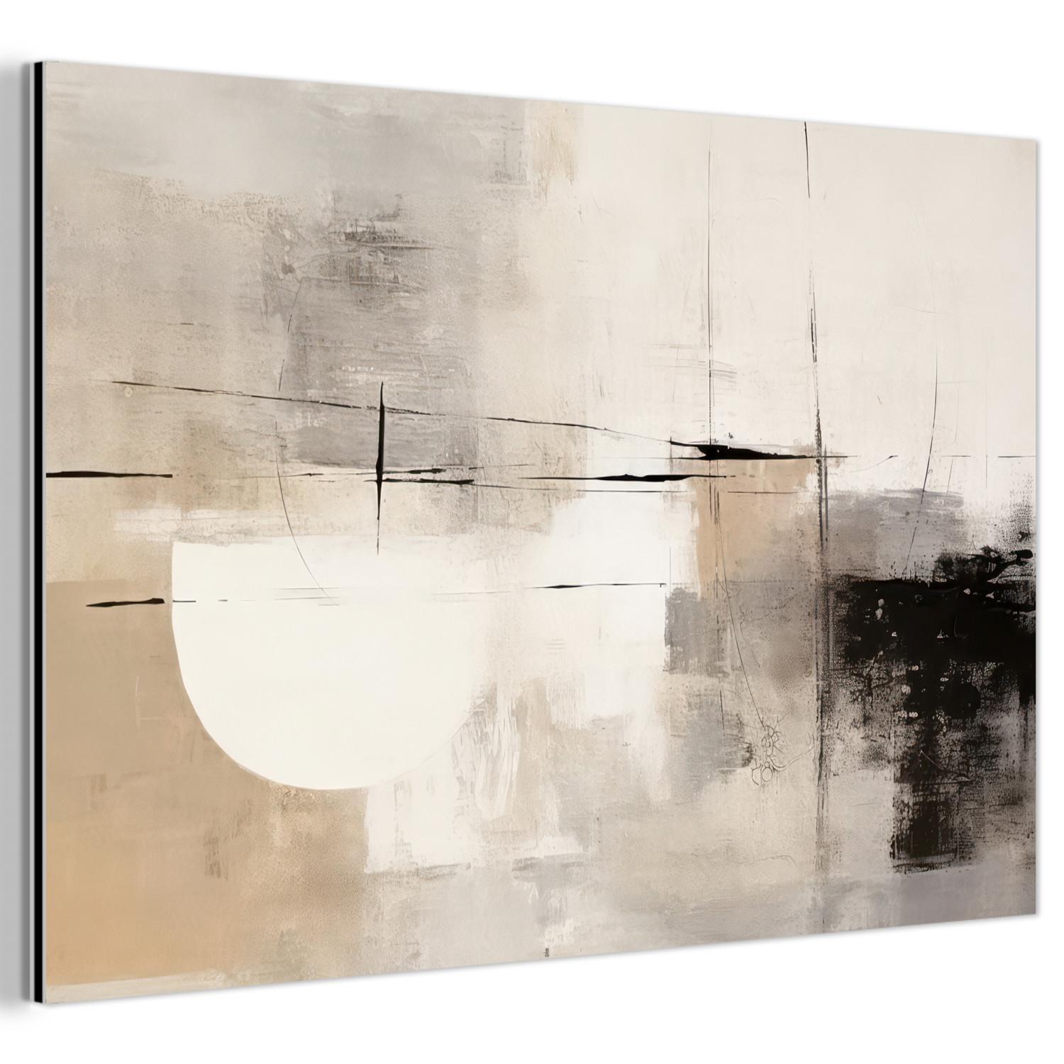 METALLBILD Abstrakt - Kunst - Grau Wandbild 60x40 cm - Hellgrau, Metall (60/40cm) - MuchoWow