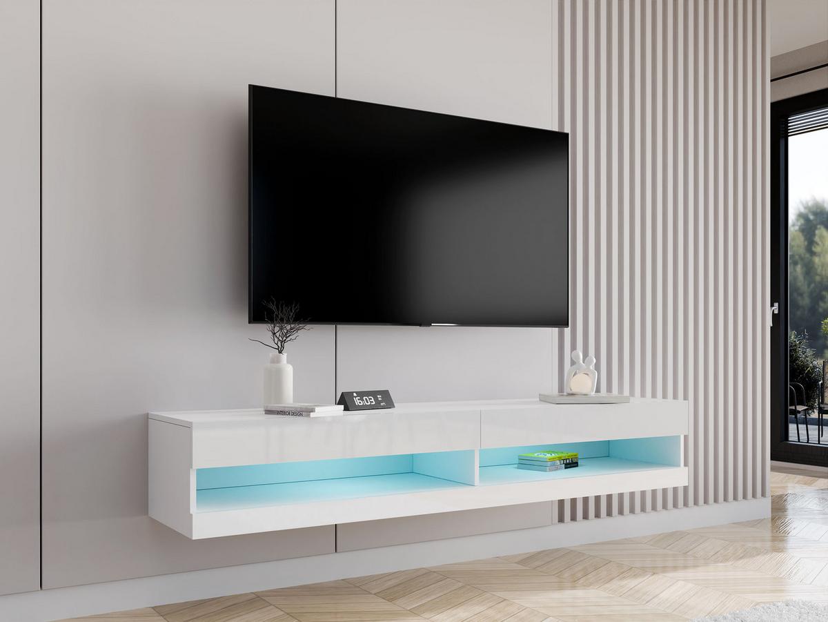 TV-LOWBOARD Vigo New 180 - Weiß Hochglanz/Weiß, Holzwerkstoff (180/30/40cm) - MIRJAN24