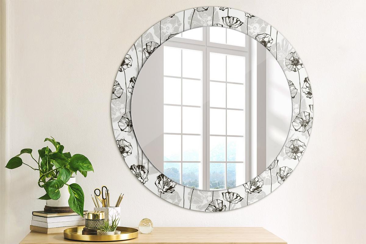 SPIEGEL Rund Ø 70 cm mit Aufdruck - Weiß, Glas (70/70/0.4cm) - Wallfluent