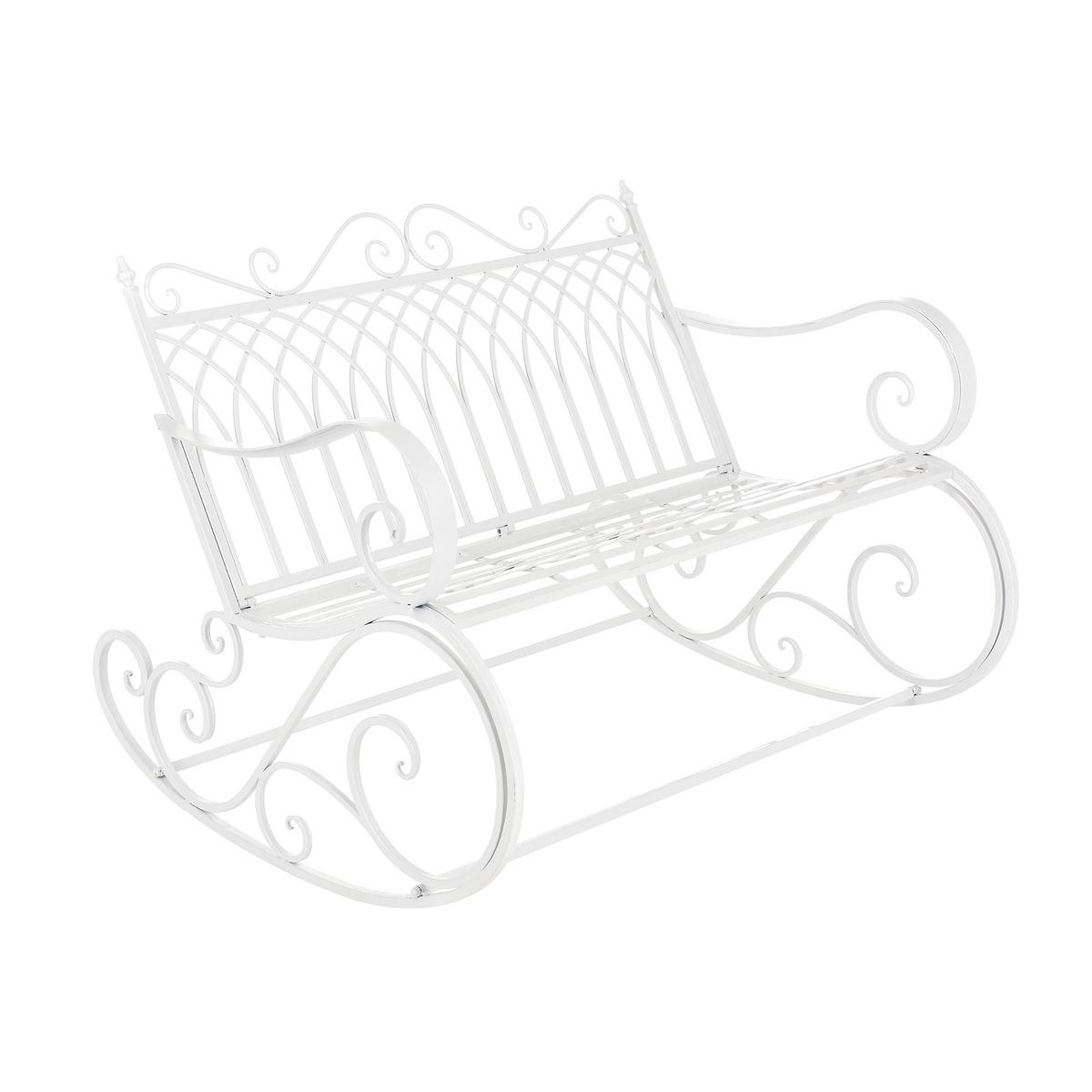 SCHAUKELBANK Greenough - Weiß, Metall (113/85/95cm) - [en.casa]