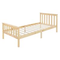 HOLZBETT 90x200 cm Natur aus Kiefernholz mit Lattenrost - Naturfarben, Holz (90/200cm) - ML-DESIGN