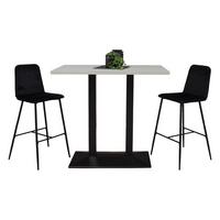 TRESENTISCH Electra 120x70x106 schwarz matt/kreidegrau matt lack - Hellgrau, Metall (120/70/106cm) - 58aufmkessel