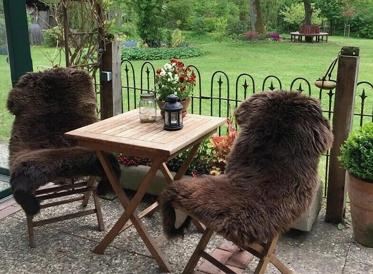 LAMMFELL Schaffell Natur Braun weich & dicht ca. 125 cm - Braun, Fell (70/125cm) - Provellus