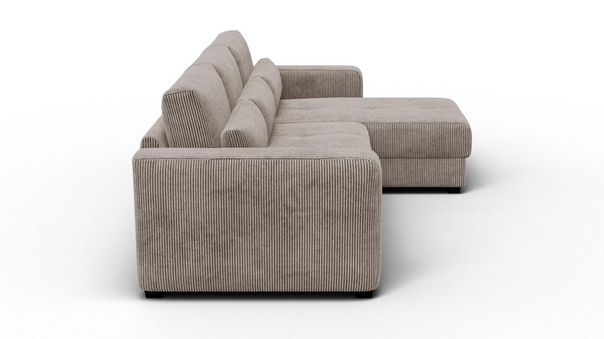 ECKSOFA OLI 4-Sitzer rechts, taupe - Taupe, Holz/Textil (295/172cm) - Wozimo