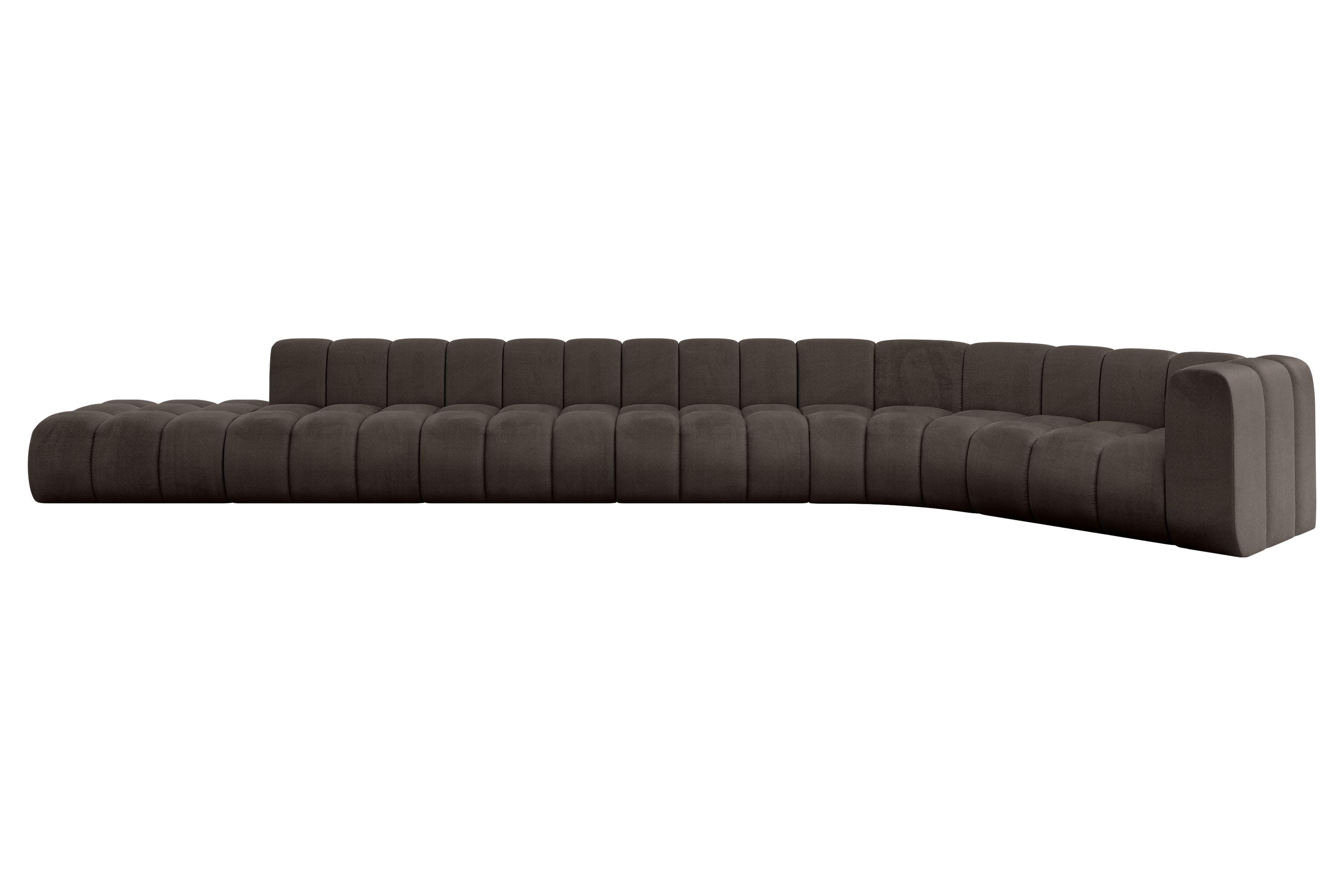ECKSOFA modulares Sofa Tilmo-L3 - 581x194x70 cm Braun - Braun, Holzwerkstoff/Textil (581/194cm) - ALTDECOR