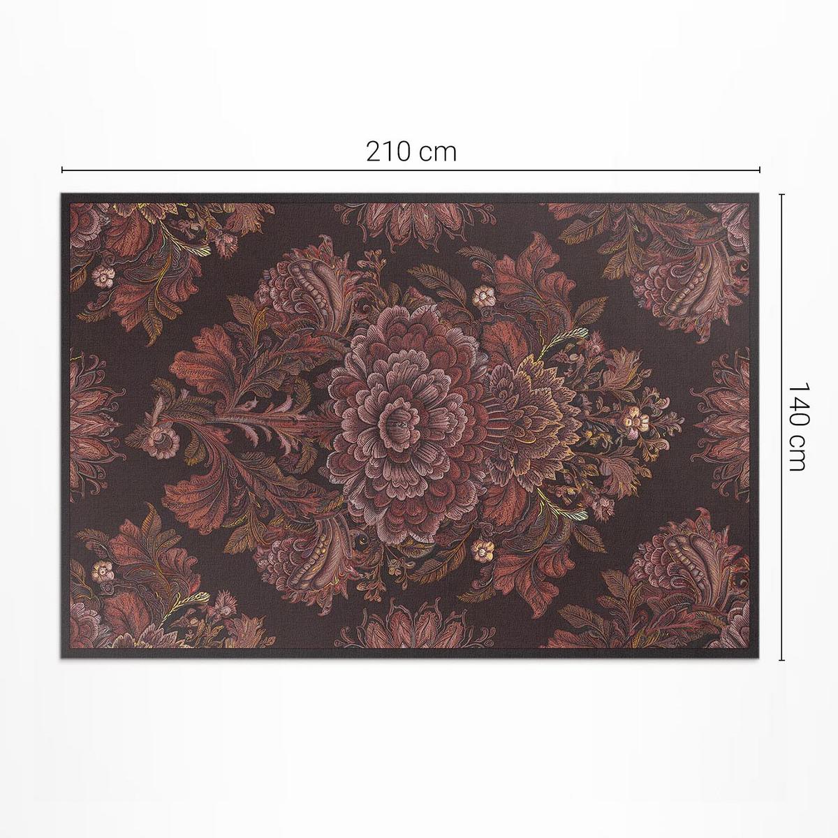 TEPPICH 140x210 cm Florale Komposition Vintage Ornament - Mokka, Kunststoff (140/210cm) - Wallfluent