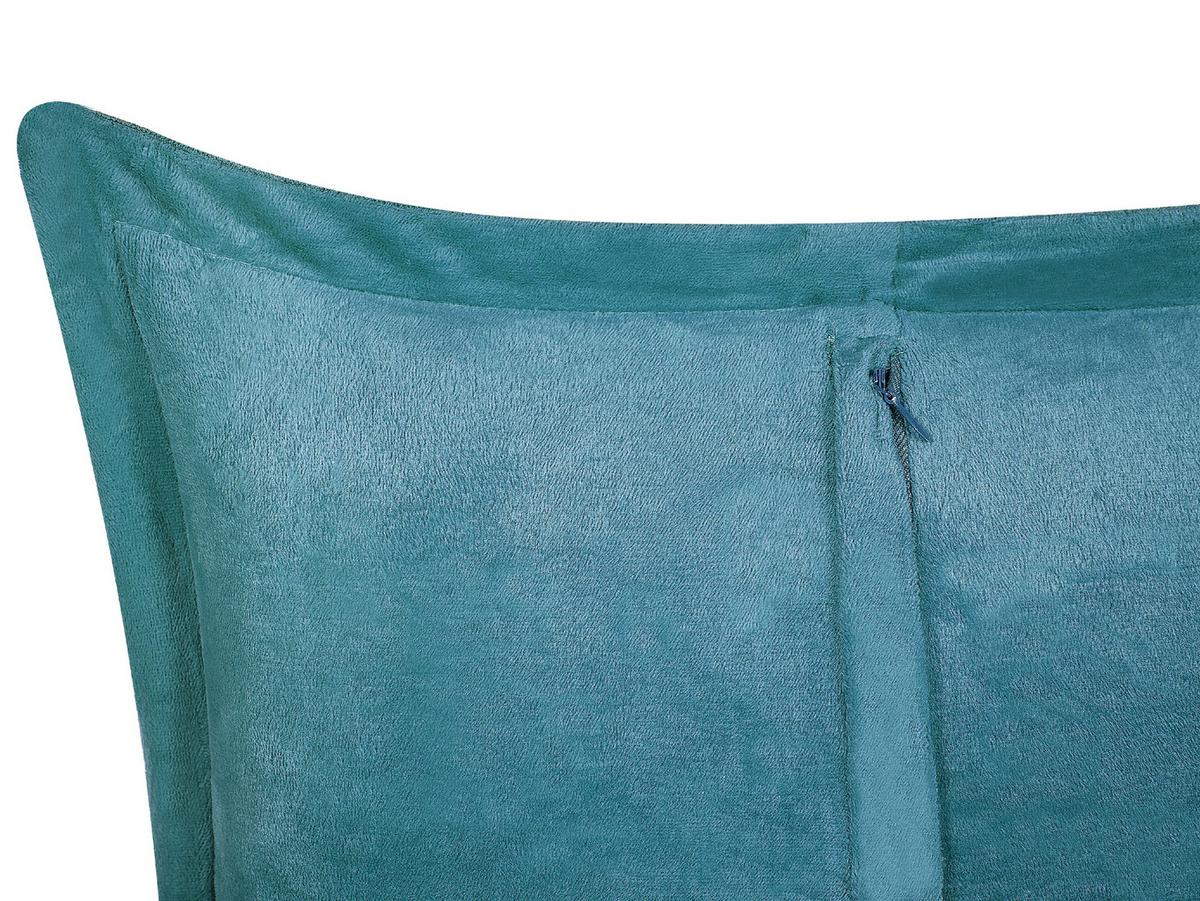 DEKOKISSEN CORD 2er-Set Blaugrün 43/43 cm Zinnia - Türkis, Textil (43/43cm) - Beliani