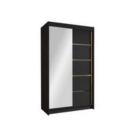 SCHIEBETÜRENSCHRANK Vigo III - Goldfarben/Schwarz, Holzwerkstoff/Metall (100/200/58cm) - MIRJAN24