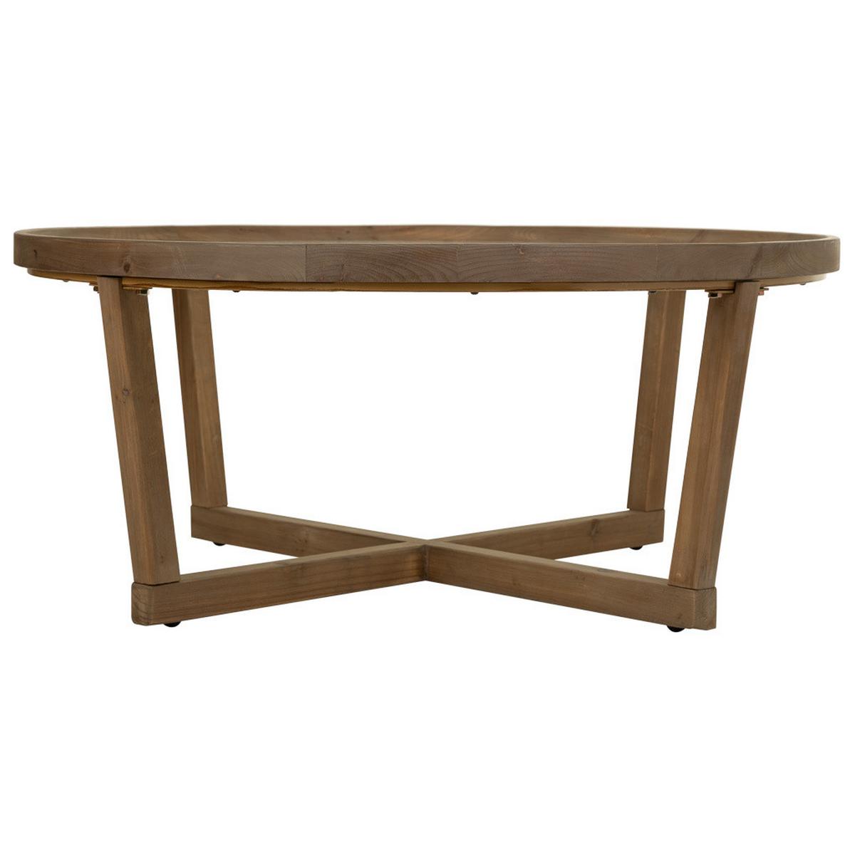COUCHTISCH aus Holz und Metall D100x44 cm - Braun, Holz (100/100/43.5cm) - Wanderlust