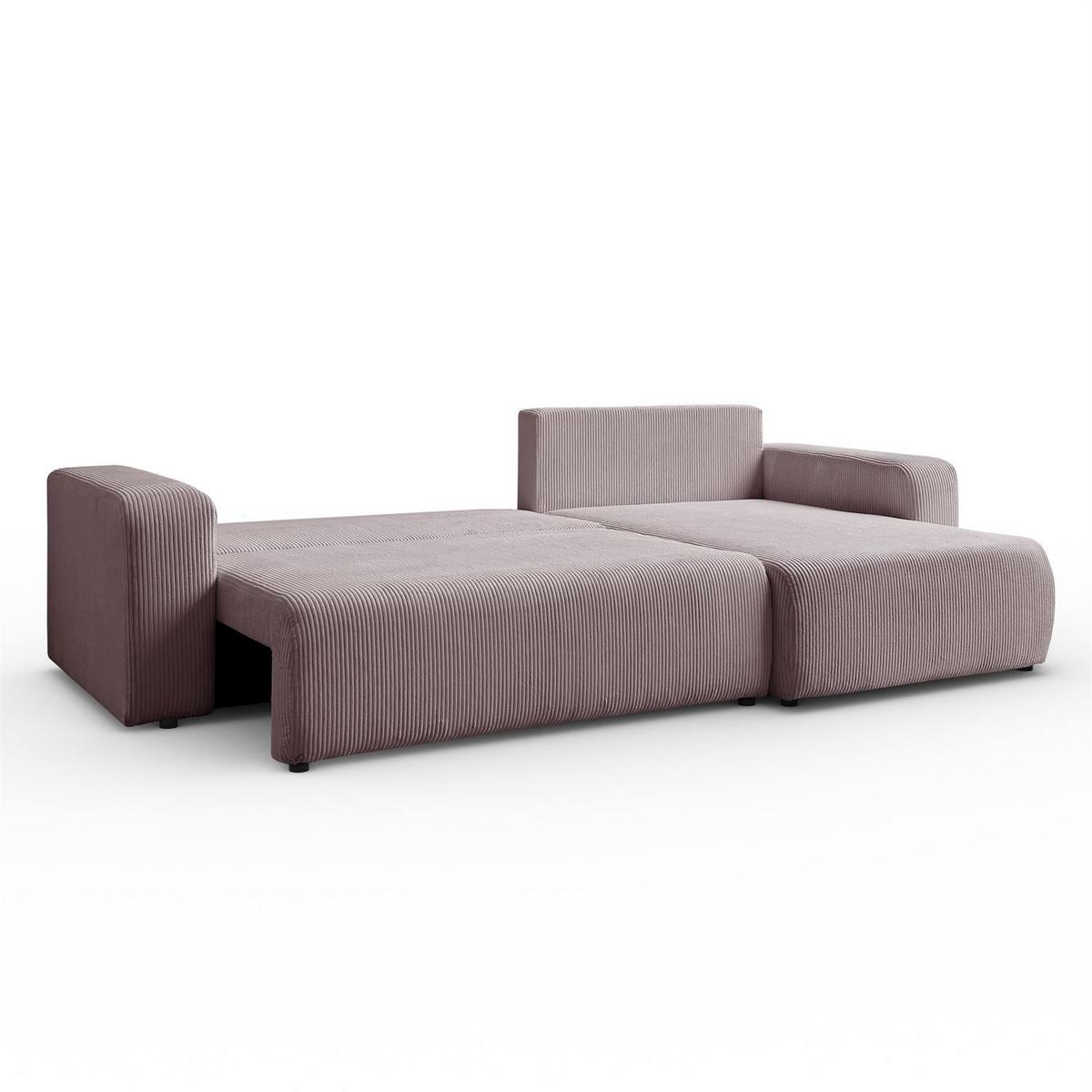 ECKSOFA Gepolstertes PRESTIGE XL mit Schlaffunktion und Bettkasten, Poso 27 - Rosa, Textil (277/143cm) - Lookway