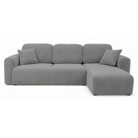 ECKSOFA Olido Grauer-Samt - Grau, Kunststoff/Textil (245/150cm) - Selsey