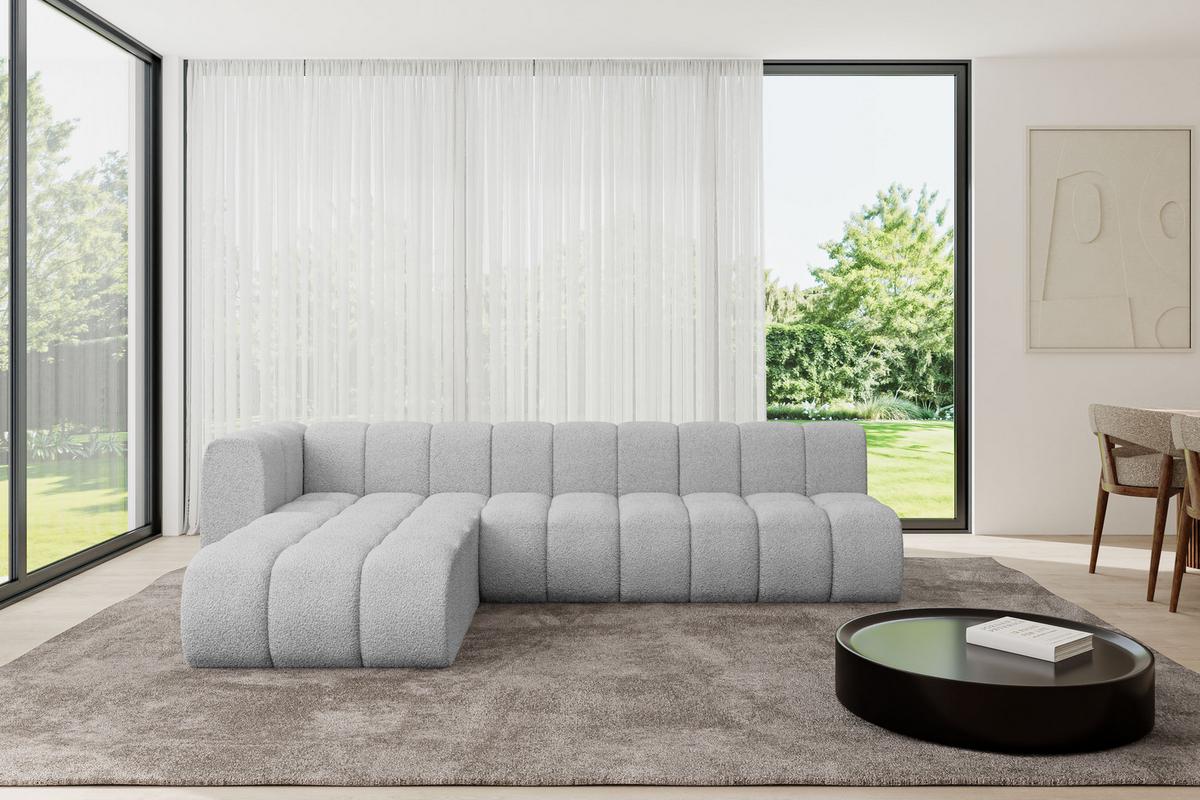 ECKSOFA modulares Sofa Darnel-L2 - 296x177x70 cm Hellgrau - Hellgrau, Holzwerkstoff/Textil (296/177cm) - ALTDECOR