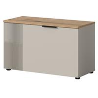 GARDEROBENBANK Kaschmir Sand und Eiche 80 cm, Schuhbank mit 4 Fächern - Kaschmir/Eichefarben, Holzwerkstoff/Kunststoff (80/48/36cm) - Inn.Furn