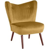 SESSEL Kathy Bezug Samtvelours Buche nussbaum dunkel / mais - Gelb, Kunststoff (70/86/69cm) - 58aufmkessel