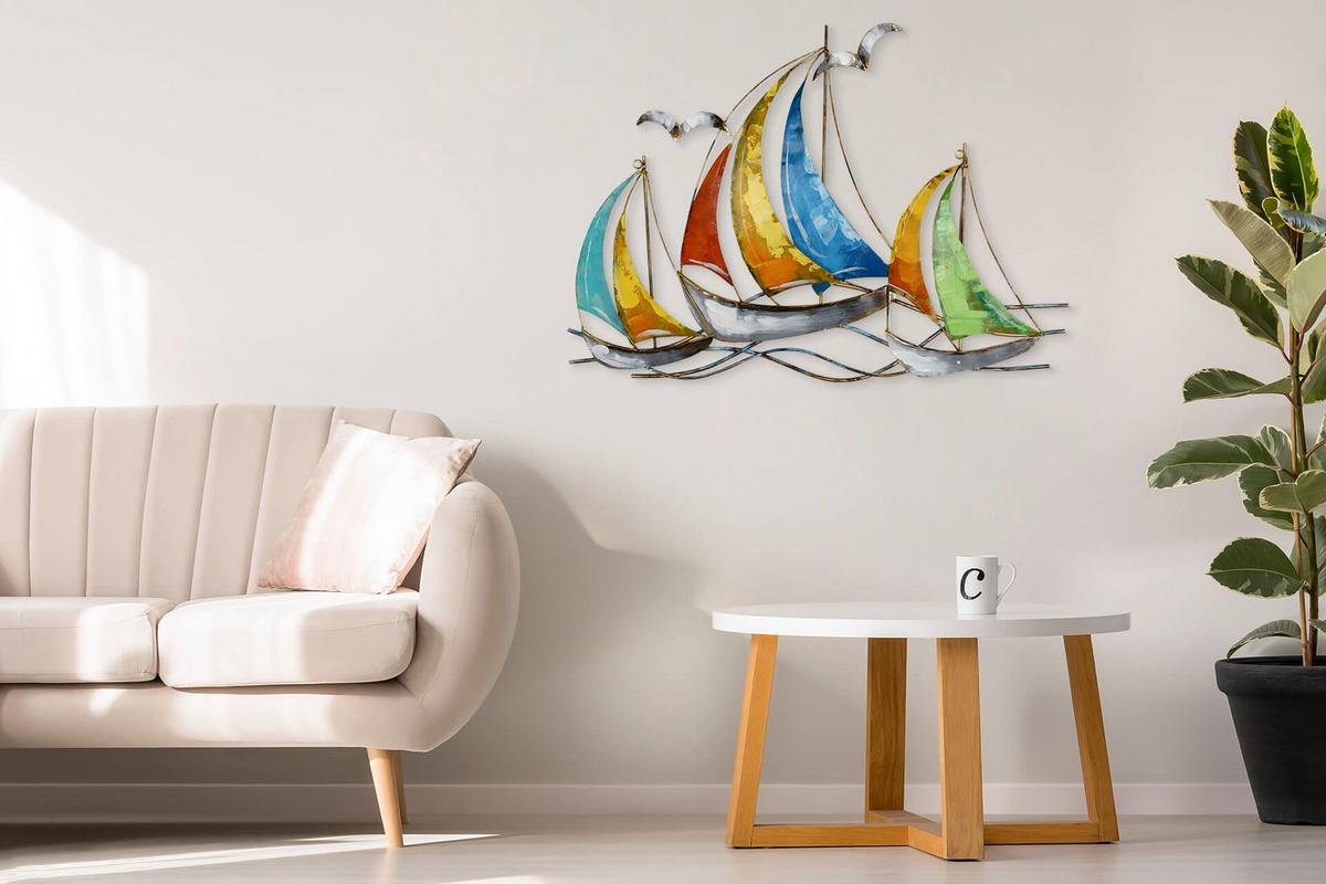 WANDDEKO Bunt 100/75 cm - Multicolor, Metall (2.6/75/3cm) - KUNSTLOFT