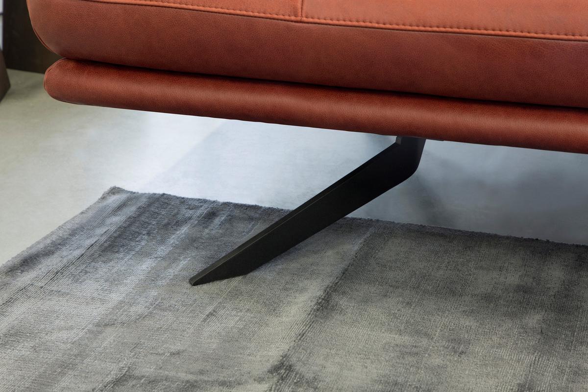 ECKSOFA FENICE Rot Leder - Rot/Schwarz, Leder (297/168cm) - KAWOLA