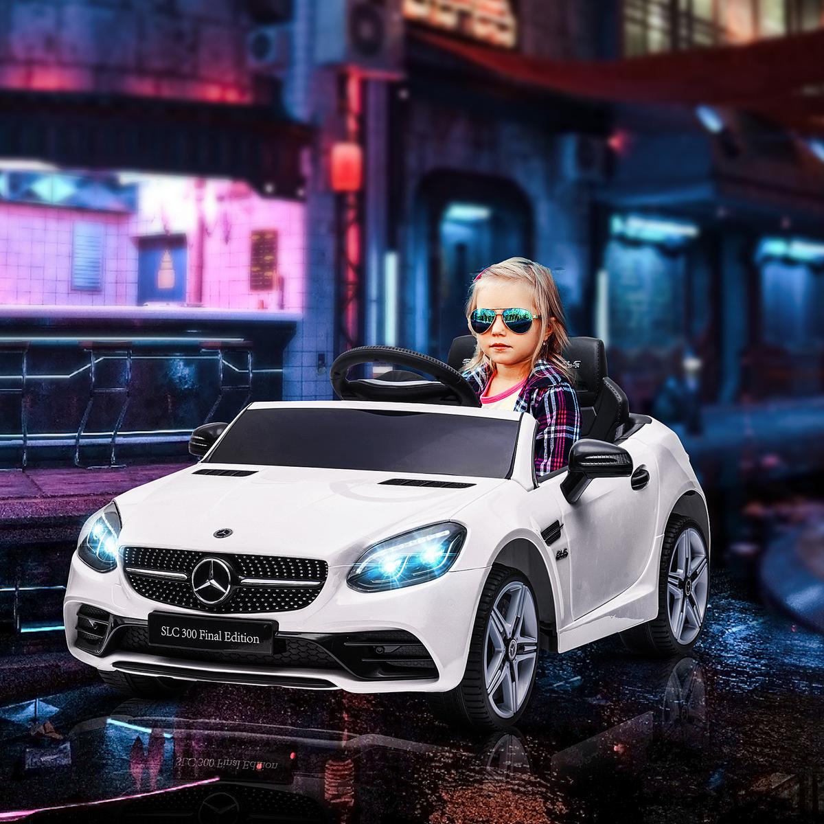 12 V Kinder Elektroauto, Kinderfahrzeug mit Ferbedienung, Kinderauto, Weiß - Weiß, Metall (107/62.5/44cm) - AIYAPLAY