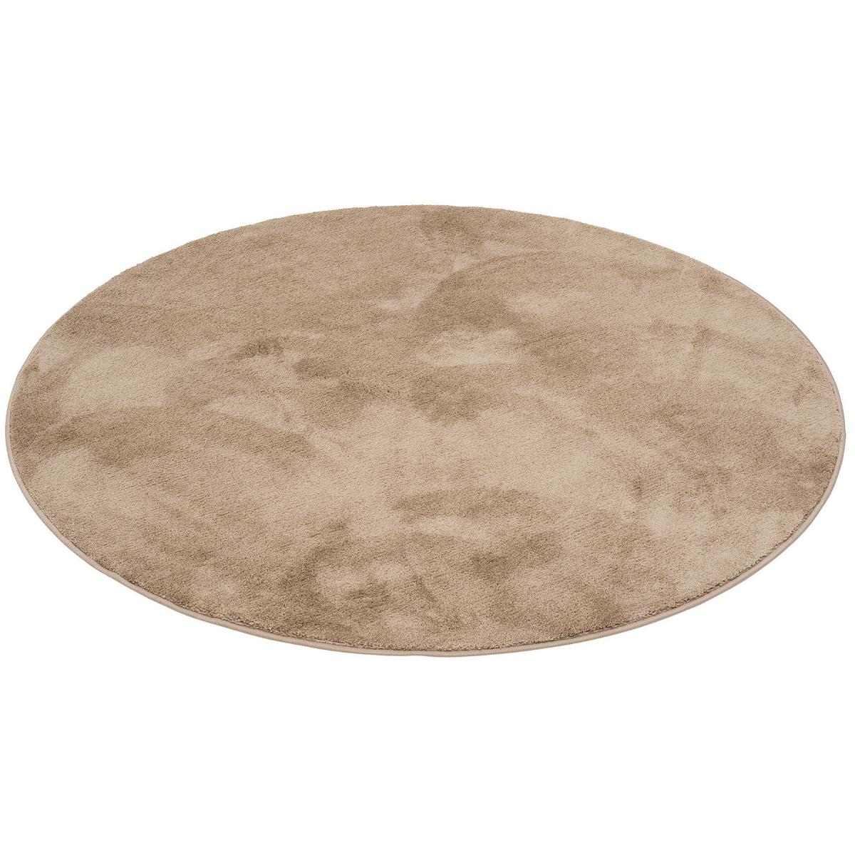 HOCHFLOR LANGFLOR TEPPICH SUPER SOFT MELIA RUND - Taupe, Textil (160/160cm) - Pergamon