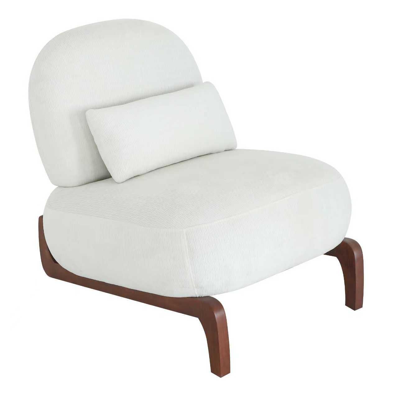 POLSTERSESSEL Ohne Armlehnen Samt Massivholzbeine - Weiß, Textil (86.9/69.9/72.1cm) - Urban Meuble