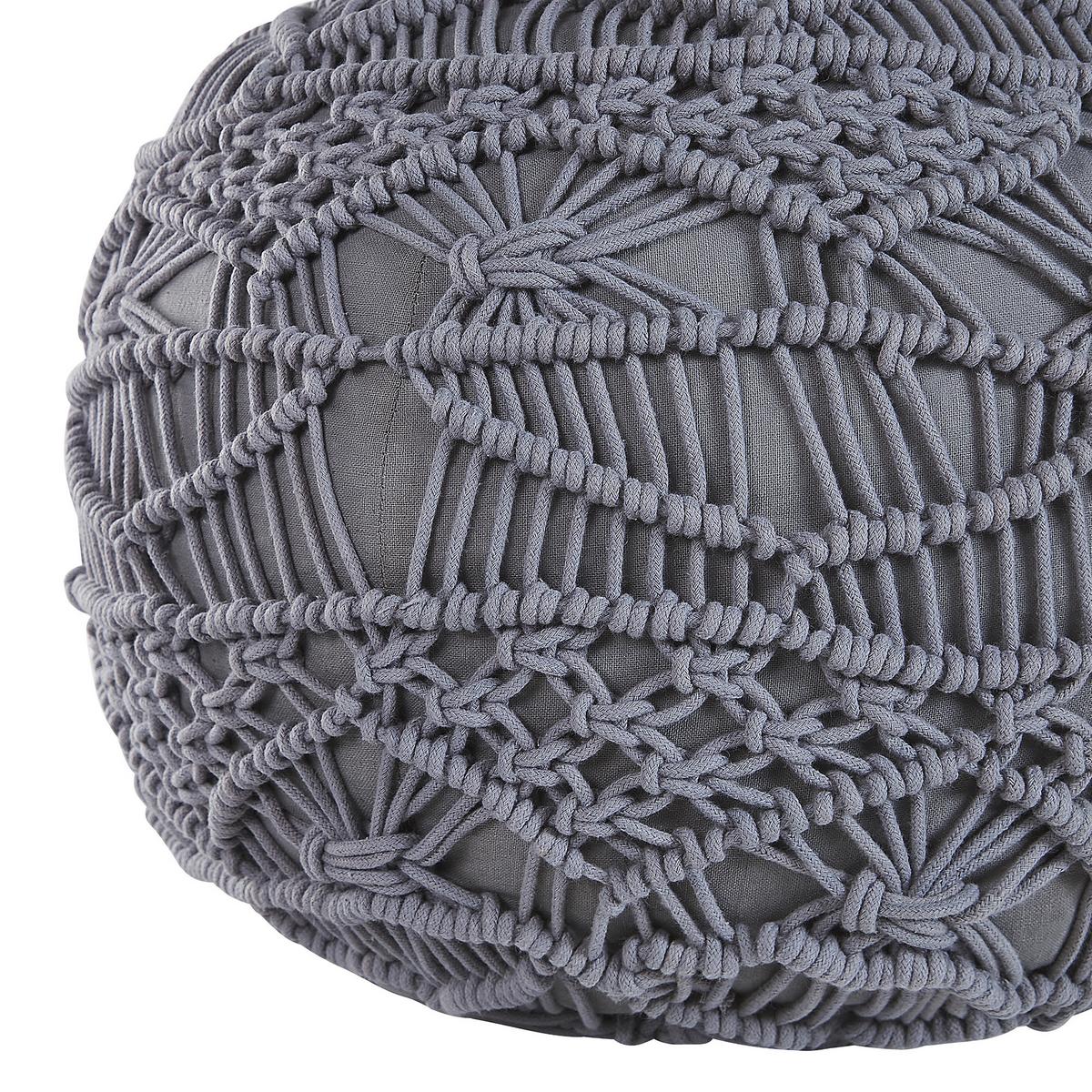 POUF Dunkel Grau 40/40/40 cm Kayseri - Grau, Naturmaterialien/Textil (40/40/40cm) - Beliani
