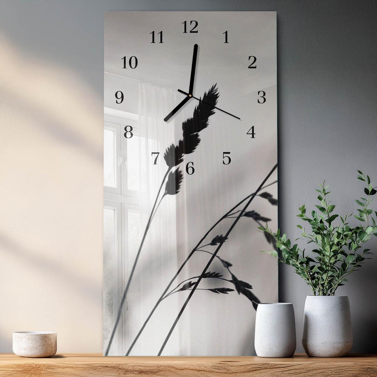 WANDUHR aus Glas 30x60 cm - Getreide - Multicolor, Glas (30/60/0.4cm) - TULUP