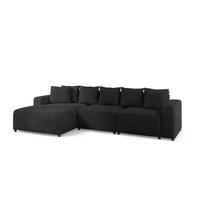 ECKSOFA Megan In Poso - Anthrazit, Holzwerkstoff/Textil (331/165cm) - Fun Möbel