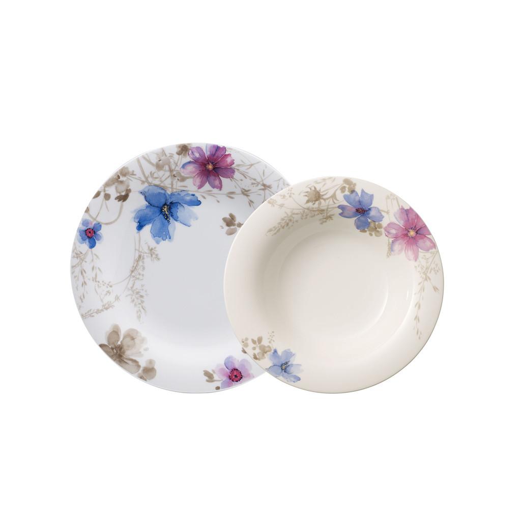 TAFELSERVICE Mariefleur Gris Basic bunt 12-tlg. - Multicolor, Keramik (26.8/2.3/26.8cm) - Villeroy & Boch