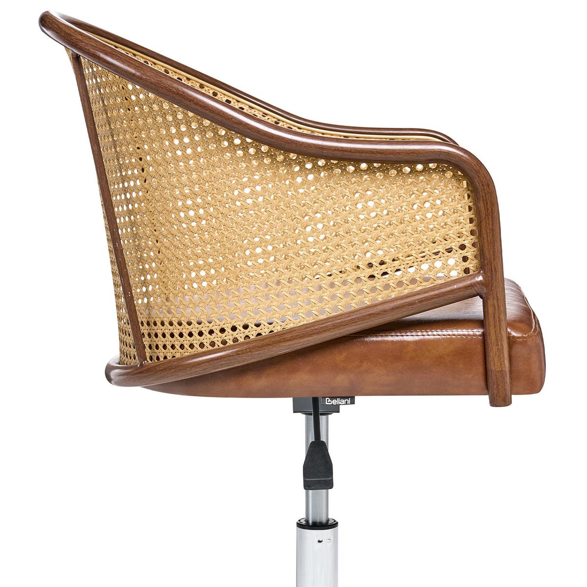 SCHREIBTISCHSTUHL Kunstleder Braun Redding - Braun, Kunststoff (50/77/50cm) - Beliani
