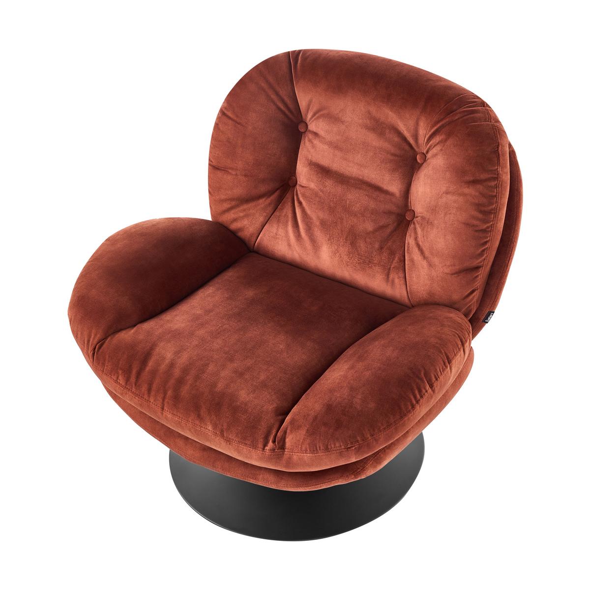 DREHSESSEL Samtstoff Goldbraun Nolvik - Goldfarben, Textil/Metall (82/82/85cm) - Beliani