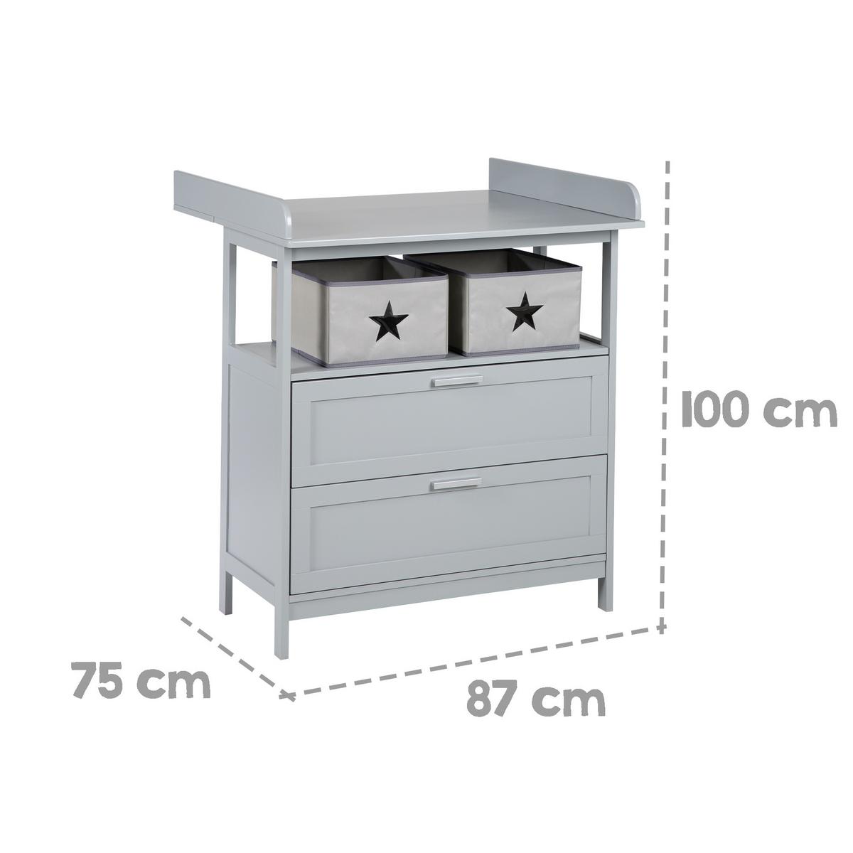 BABYZIMMER-SET Hamburg mit Schubladen 2-teilig - Taupe, Holzwerkstoff (66/76/123cm) - Roba