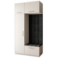 GARDEROBENSCHRANK REMA 120/240/60 cm Modern Kaschmir - Kaschmir/Schwarz, Holzwerkstoff (120/240/60cm) - MASSENO