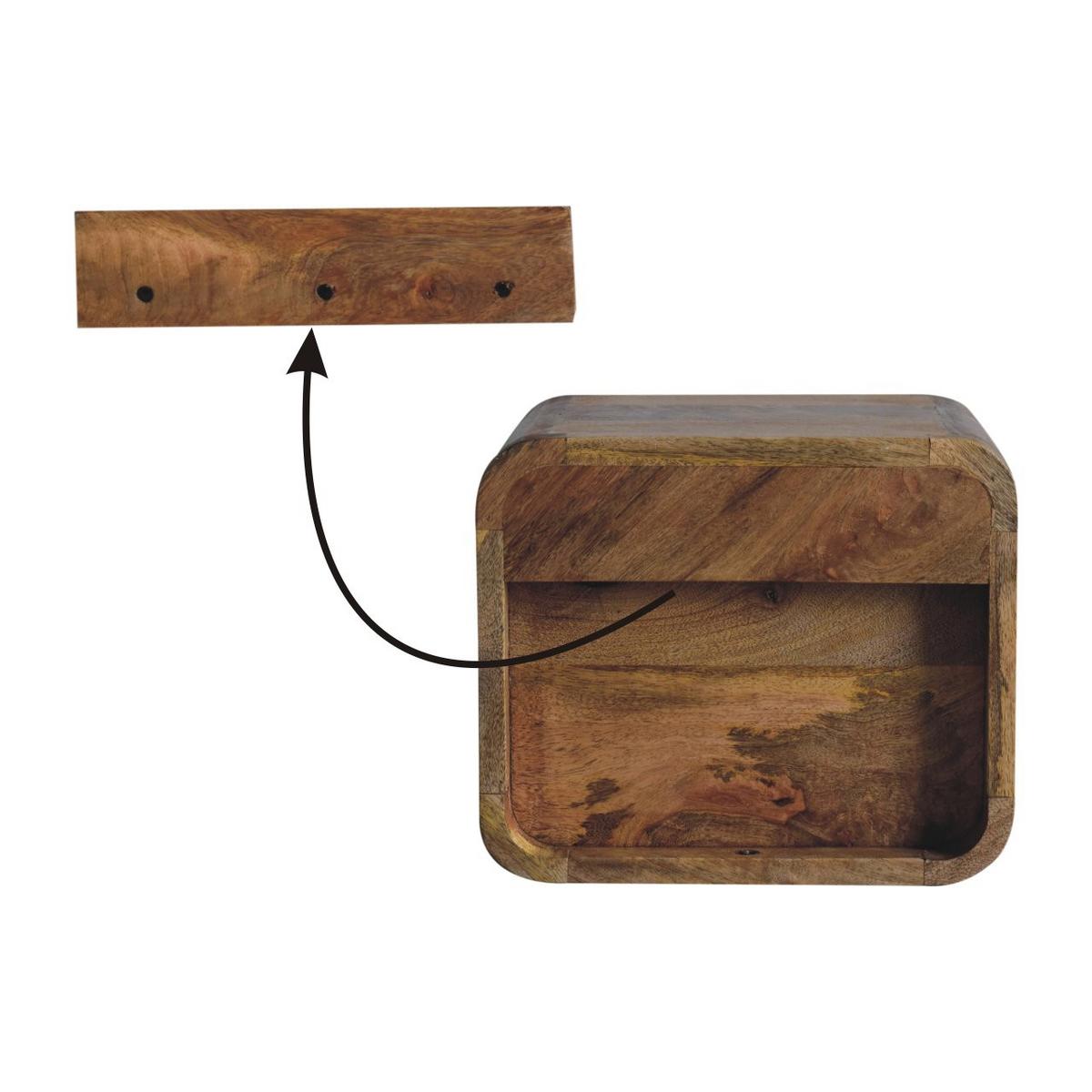NACHTTISCH Wandmontierter im Eichenholz-Finish, 1 Schublade, 1 Offenes Fach, Beige - Beige/Messingfarben, Holz/Metall (30/25/25cm) - Artisan Furniture