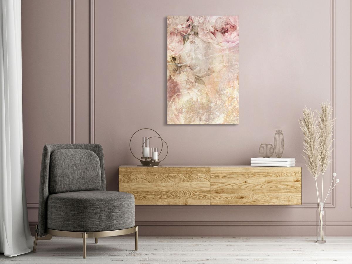 KUNSTDRUCK Rosa 80/120 cm - Pink/Beige, Textil (80/120cm) - KUNSTLOFT