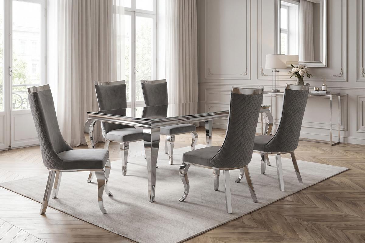 ESSZIMMERSTUHL SELENA Grau Velvet (1er-Set) - Grau, Textil (54/109/64cm) - KAWOLA
