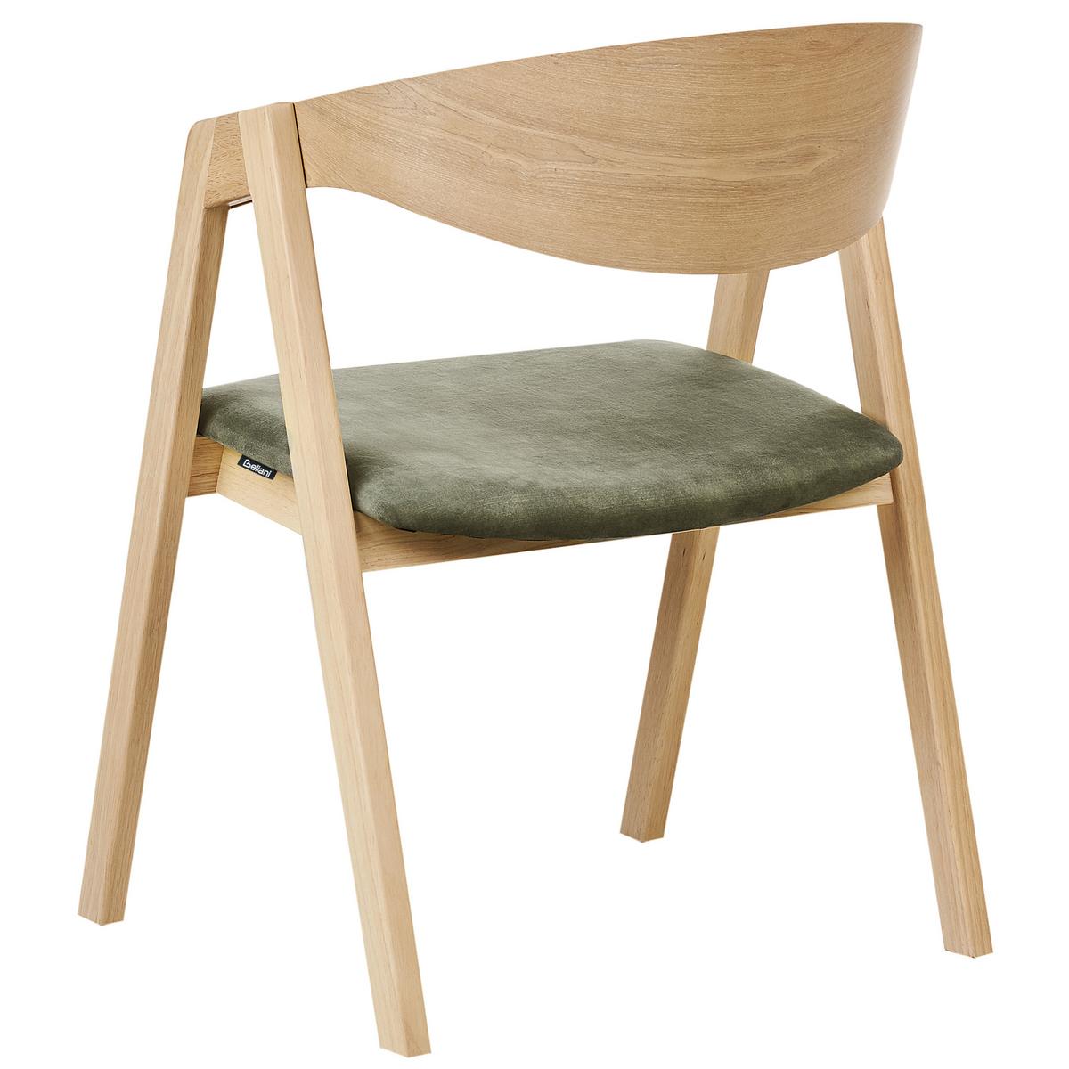 ESSZIMMERSTUHL 2er-Set Holz Dunkelgrün Yuba - Braun/Grün, Holzwerkstoff (56/79/61cm) - Beliani