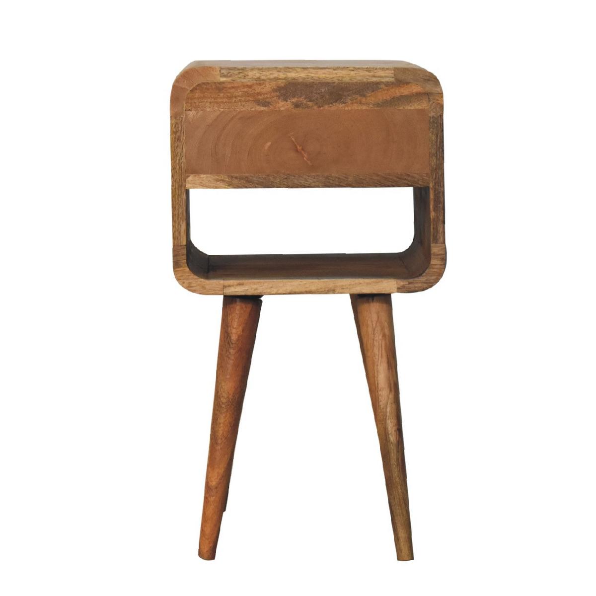 NACHTTISCH mit 1 Schublade, 1 offenes Fach, Beige - Eichefarben/Messingfarben, Holz/Metall (30/55/30cm) - Artisan Furniture