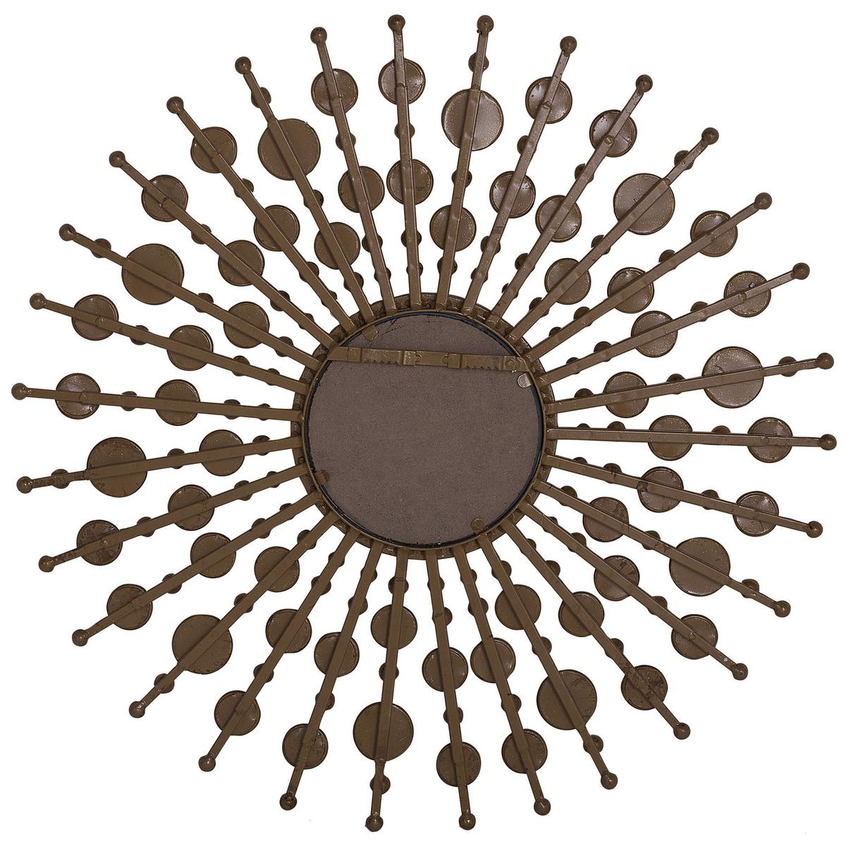 WANDSPIEGEL gold Sonnenform 70 cm Blois - Goldfarben, Metall (70/70/3cm) - Beliani