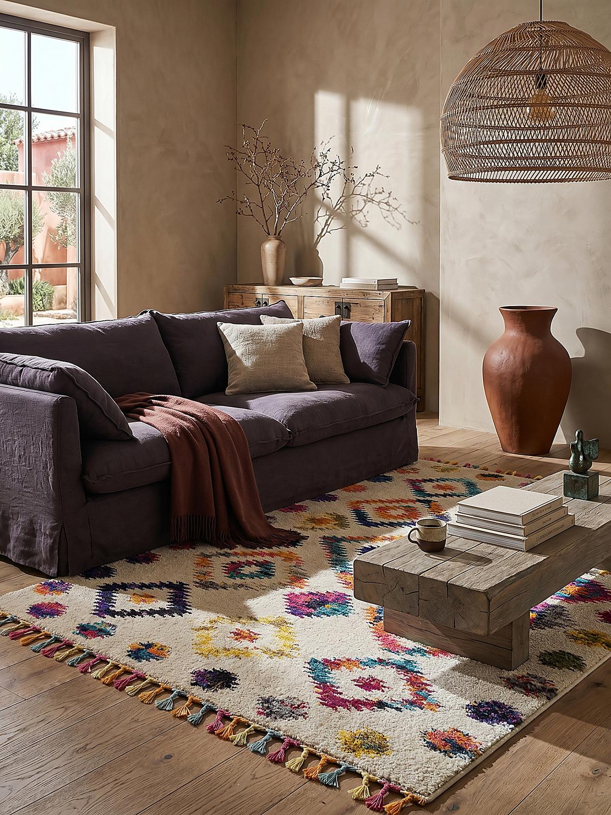 TEPPICH ARUN, geometrisch-abstrakt, Bunt, 120 x 170 cm - Multicolor, Textil (170/120cm) - KADIMA DESIGN