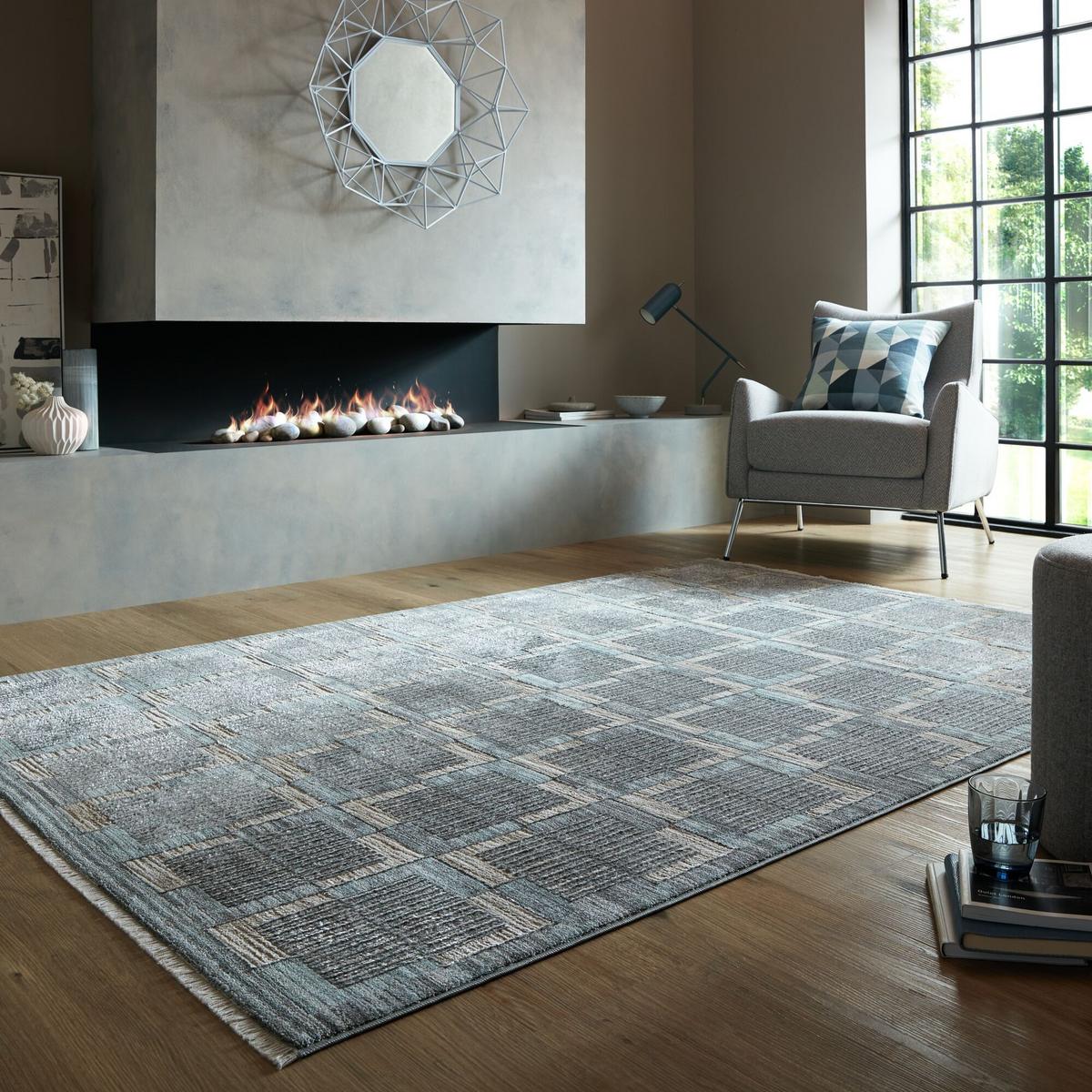 TEPPICH DALE, geometrisch, Grau, 160 x 240 cm - Grau, Textil (240/160cm) - KADIMA DESIGN