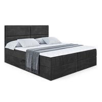 BOXBETT mit Matratze H4 und Lattenrost - AURA - 140x200 - H4 - Schwarz - Schwarz, Holzwerkstoff (140/200cm) - ALTDECOR