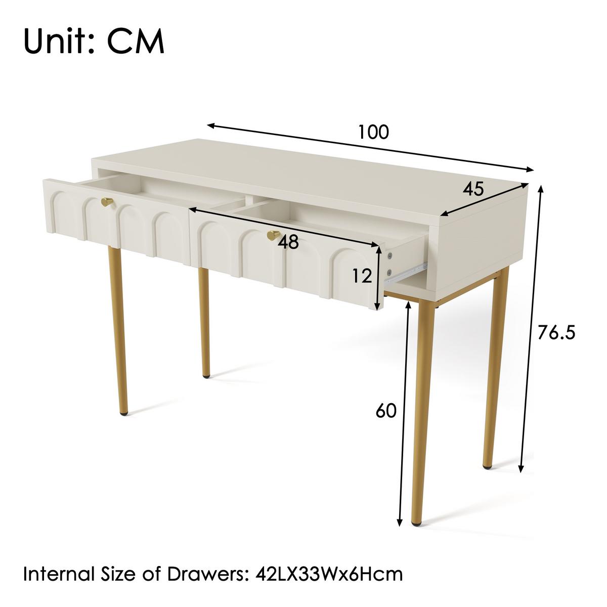 SCHREIBTISCH SET mit 2 Schubladen & Drehstuhl - Weiß, Holzwerkstoff (77/100/45cm) - Urban Meuble