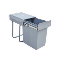 EINBAU-MÜLLEIMER Froland - Grau, Kunststoff/Metall (34/42/26cm) - [en.casa]